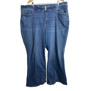 Lane Bryant Jeans 26 SHORT High Rise Flare Tighter Tummy Blue Denim